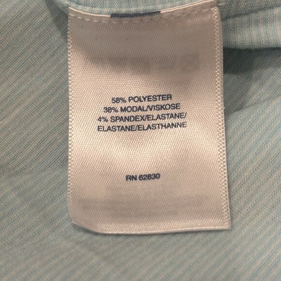 Lands' End Long Sleeve Curved Hem Tunic Top Light Blue White Size M - Picture 8 of 8